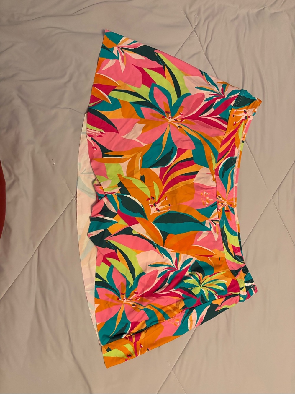 Anne Cole Pink Teal Orange Floral Swim Skirt